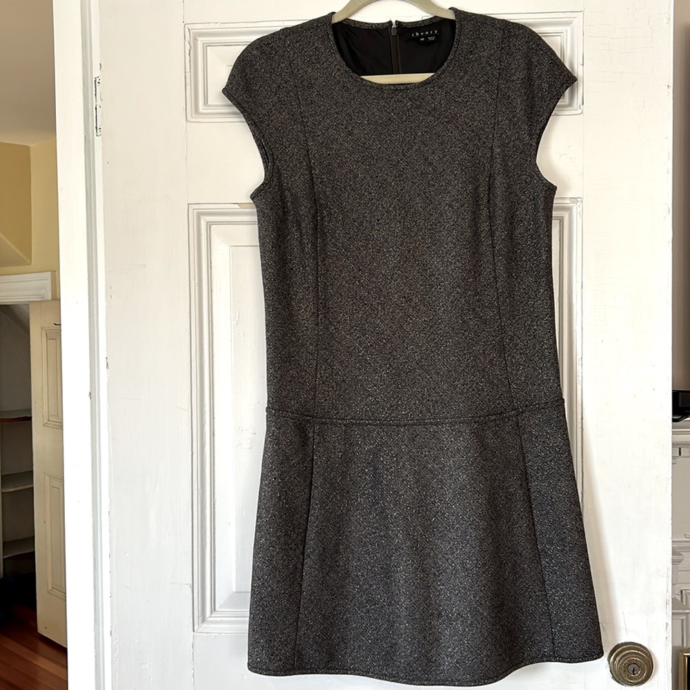 Theory cap sleeve, drop waist dress